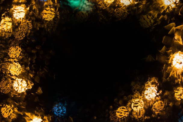 alan siyah zemin üzerine altın bokeh - Fotoğraf, Görsel