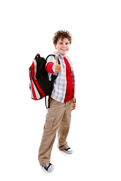 Students with backpack showing OK sign - Photo, image