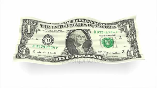 Фон з американський долар банкнота як прапор хвиля 3d ілюстрація - Кадри, відео