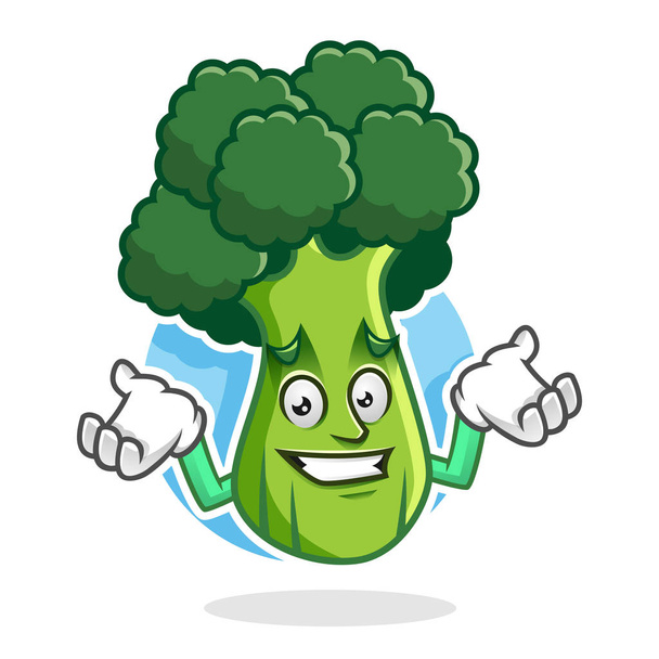 Feeling sorry broccoli mascot, broccoli character, broccoli cart - Vector, Image