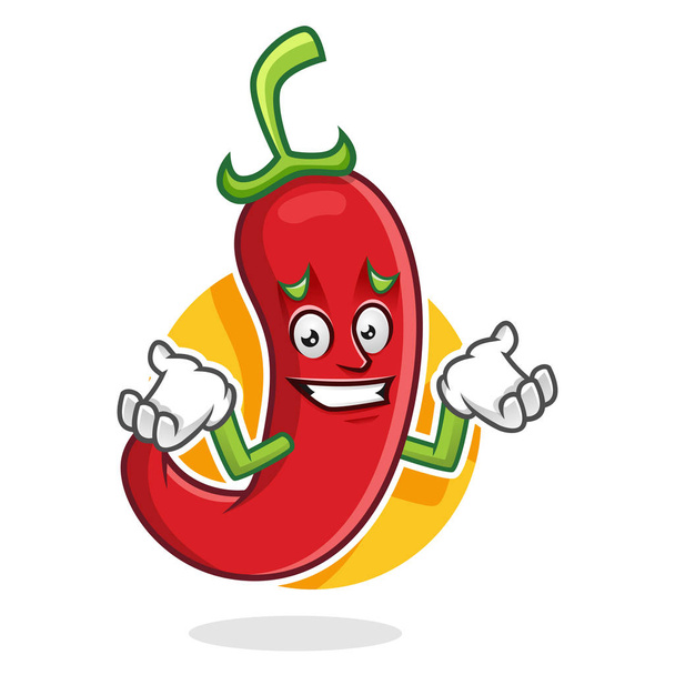 Érzés sajnálom chili paprika kabalája, karakter chili paprika, chili - Vektor, kép