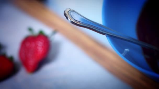 4K Cake Baker Decorating Strawberries with Chocolate - Filmmaterial, Video