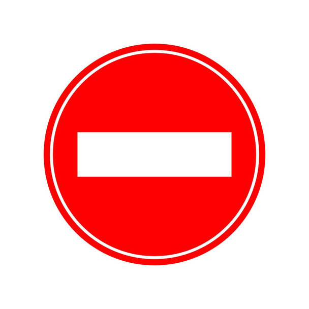 Keine Einfahrt, Verkehrszeichen isoliert. Vektorillustration - Vektor, Bild