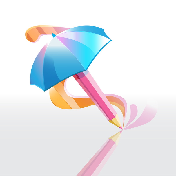 Ilustración vectorial de un paraguas a lápiz
. - Vector, Imagen
