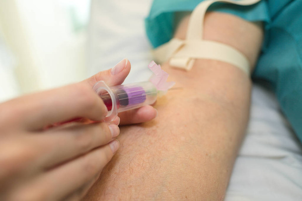 needle syringe collecting blood for test - Photo, image
