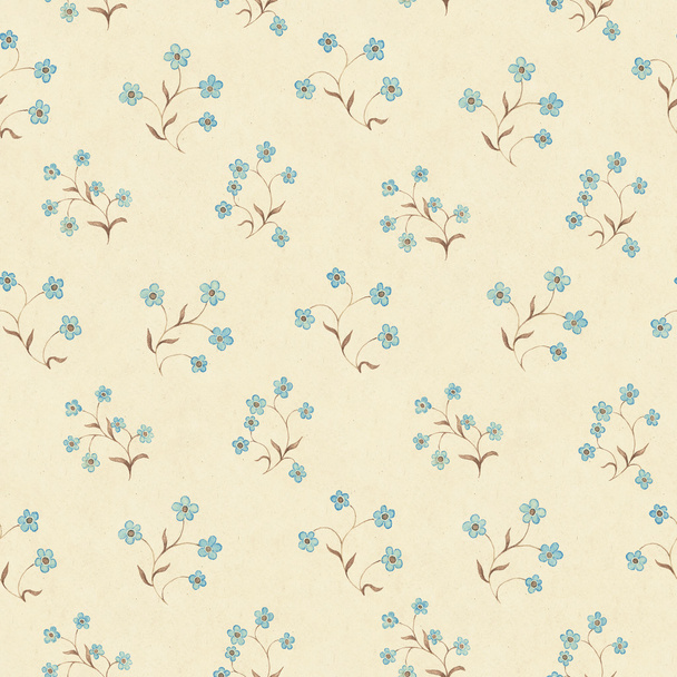 Vintage seamless pattern with watercolor flowers - Zdjęcie, obraz