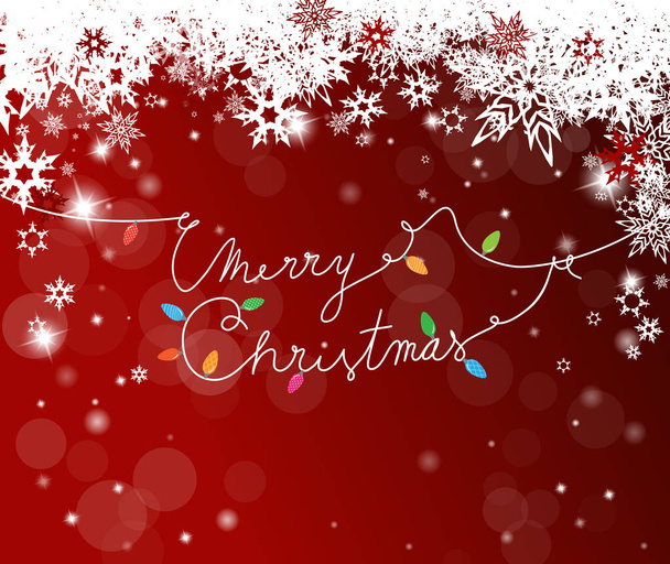 Merry Christmas tekstu utworzone kabla zasilania z dużą ilością colorfu - Wektor, obraz