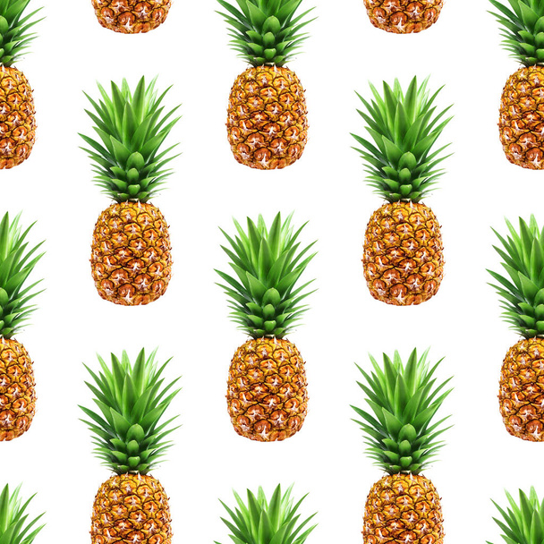 Pineapple seamless pattern isolated on white background - Φωτογραφία, εικόνα