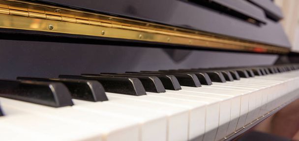 Piano keyboard, low angle, selective focus - Photo, Image