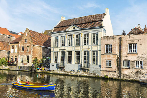 Old houses along the river in Ghent, Belgium - 写真・画像