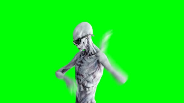 Funny alien dancing hip hop. Realistic motion and skin shaders. 4K green screen footage. - 映像、動画