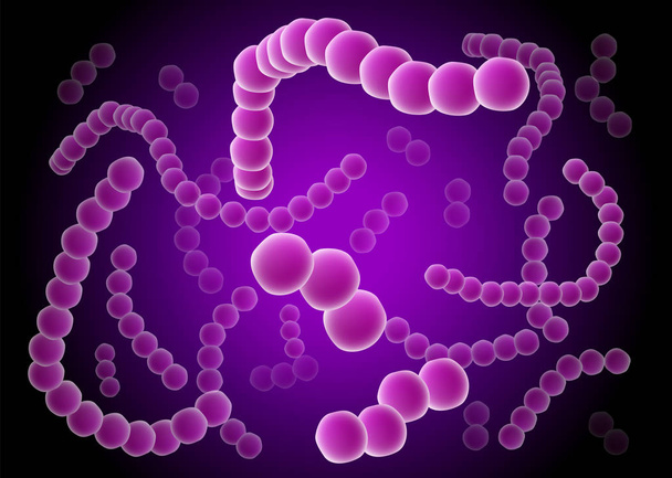 Bakteerisolujen siirtokunta. Velvet luminesenssi, violetti virus, f
 - Vektori, kuva