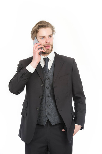 Man in formal outfit with mobile phone. - Foto, immagini