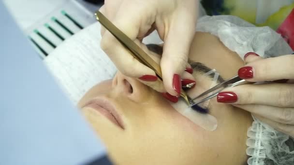 Eyelash extension. Procedures for eyelash extension - Materiał filmowy, wideo