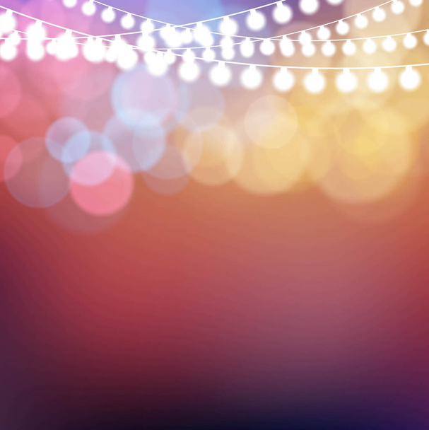 Kleurrijke gloeiende Christmas lights achtergrond - Vector, afbeelding