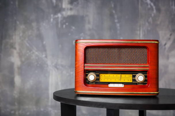 Stylish radio on table - Фото, зображення