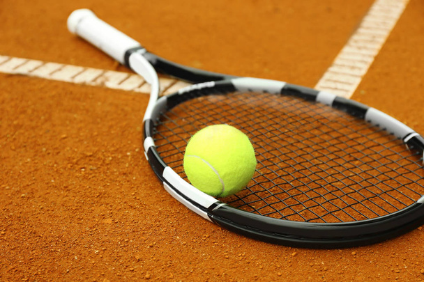 Tennis racket and ball - Fotó, kép