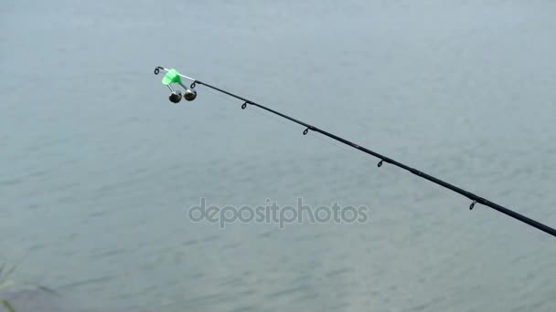4k - Bell on the end of fishing rod. - Footage, Video