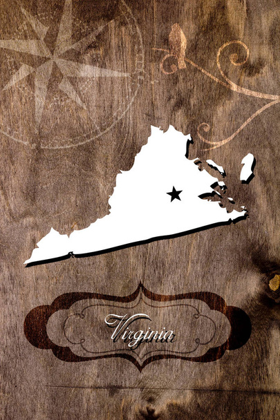 Affiche État de Virginie carte aperçu
 - Photo, image