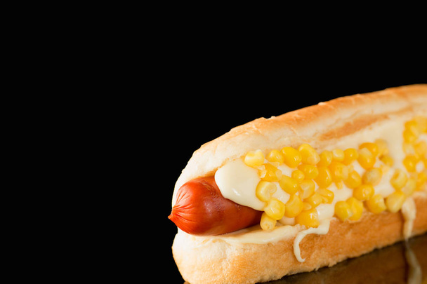 Hotdog in the lower right corner for - Photo, Image