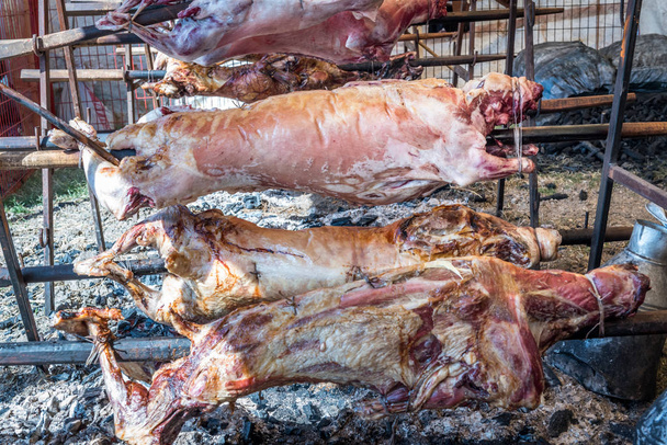 Barbecues turcs d'agneau rôti.Viande rôtie sur un feu ouvert
 - Photo, image
