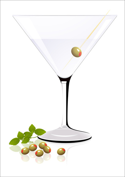 Cocktail with olives - Вектор,изображение