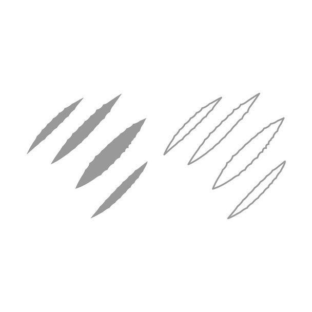 Trail of claws icon. Grey set . - Vector, Image