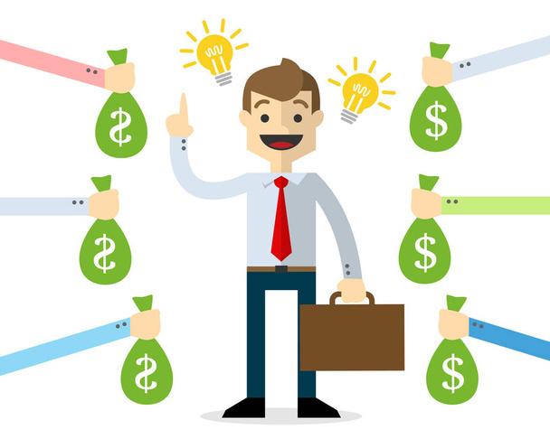 Vector of Businessman with ideas and innovation - Vector, Image