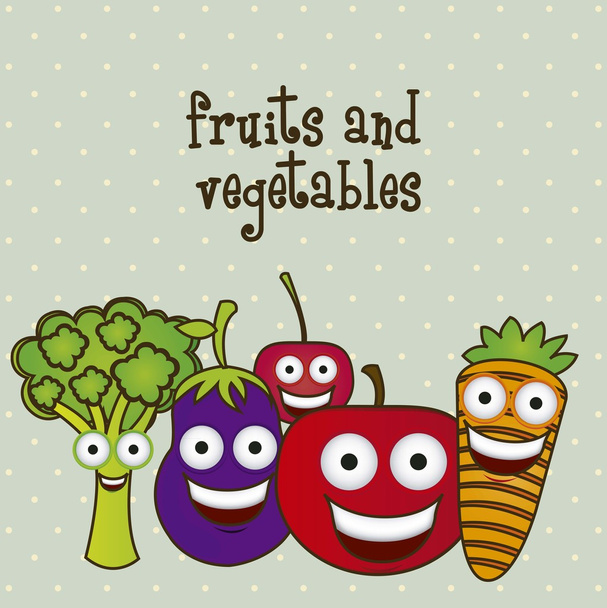 vegetables and fruits - Vector, Image