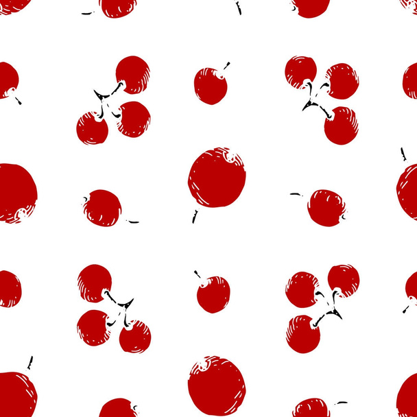 Seamless pattern with holly berries - Wektor, obraz