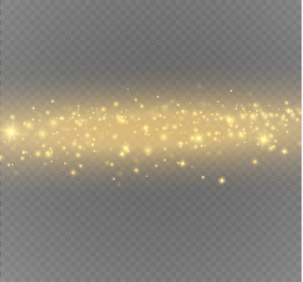 Chispas blancas y estrellas doradas brillan efecto de luz especial. El vector brilla sobre un fondo transparente. Resumen de Navidad
 - Vector, imagen