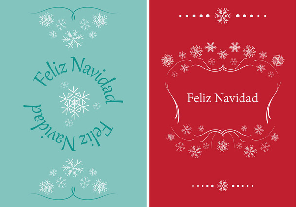 Vektor-Grußkarten für Weihnachten - feliz navidad - Vektor, Bild