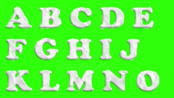 animációs papír kivágott betűtípus elszigetelt chroma key zöld képernyő háttér animáció minden betűk, központozás, és a számok - új minőségi dinamikus rajzfilm örömteli colorfool felvétel - Felvétel, videó