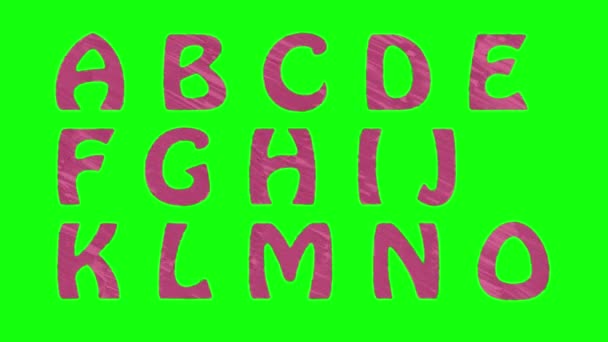animated marker drawn font isolated on chroma key green screen background animation all letters, punctuation, and numbers - new quality dynamic cartoon joyful colorfool footage - Footage, Video