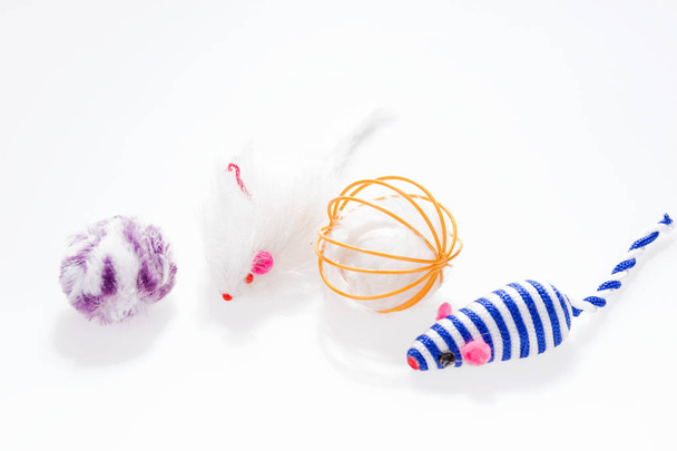 Vários brinquedos coloridos para gatos
 - Foto, Imagem