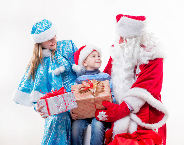 Santa Claus with little boy - Fotoğraf, Görsel