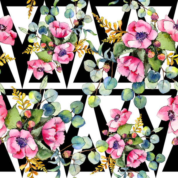 Wildflower kytice vzor ve stylu akvarelu. - Fotografie, Obrázek
