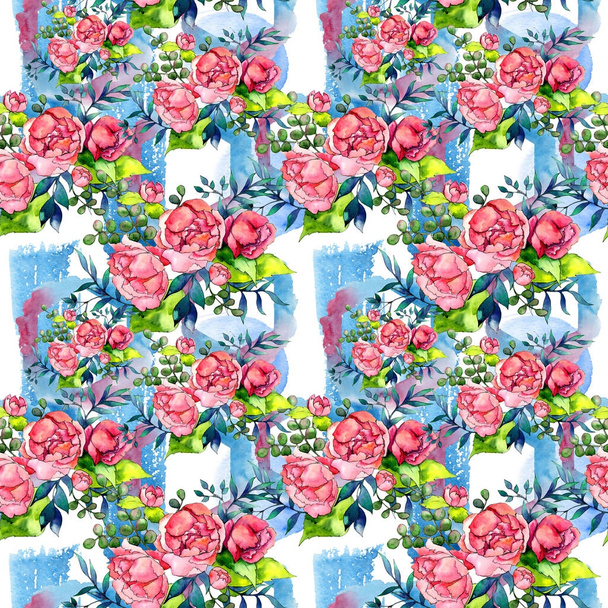 Wildflower bouquet pattern in a watercolor style. - Photo, Image