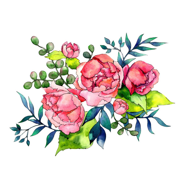 Wildflower bouquet  in a watercolor style isolated. - Zdjęcie, obraz