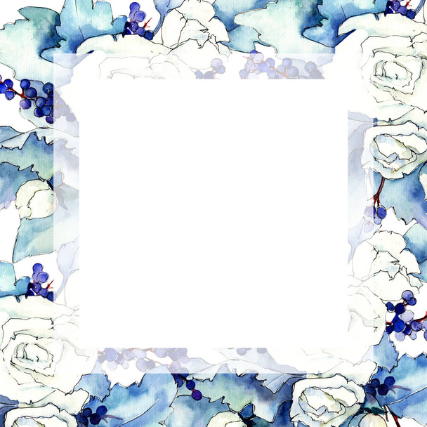 Wildflower bouquet frame in a watercolor style. - Photo, Image