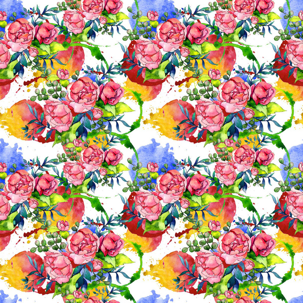 Wildflower bouquet pattern in a watercolor style. - Valokuva, kuva
