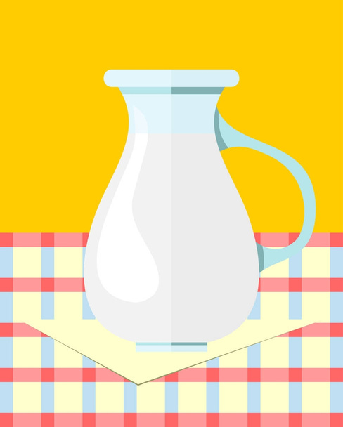 Milk jug icon. Fresh milk. Healthy drink. Flat style vector illustration. - Vektor, obrázek
