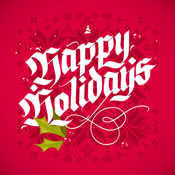 Christmas lettering greeting card - Vector, Image