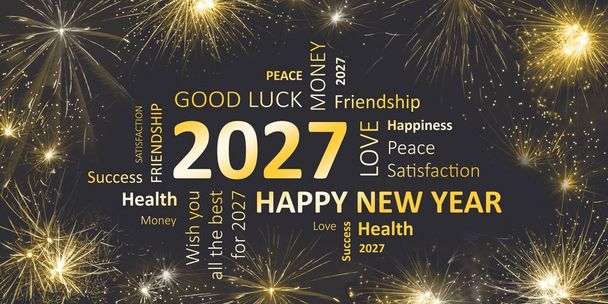 С Новым 2027 годом и пожеланиями
 - Фото, изображение