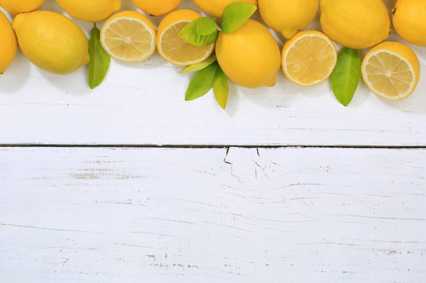 Lemon lemons fruits copyspace top view - Valokuva, kuva