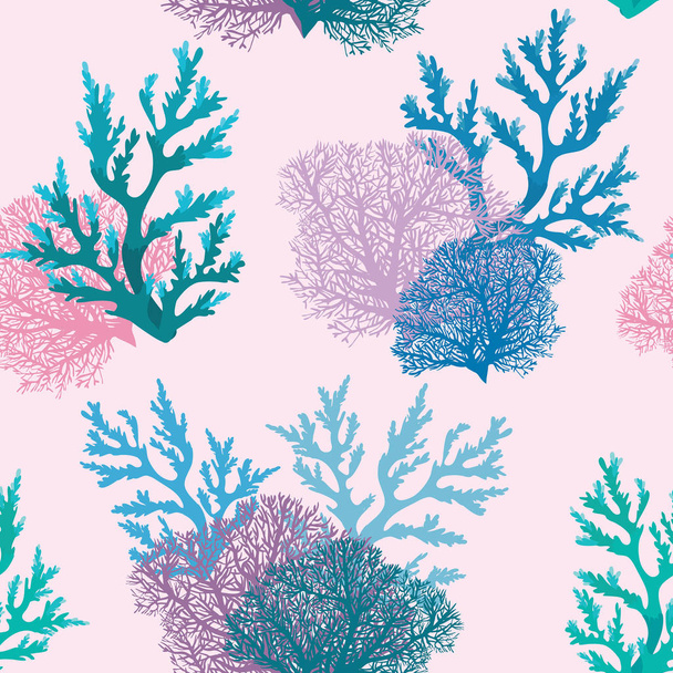 Seamless pattern with coral reef. - Vettoriali, immagini