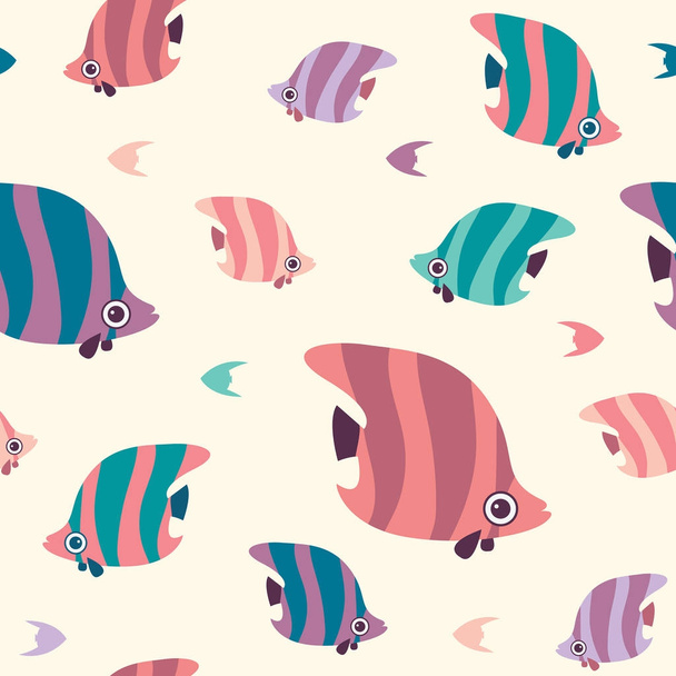 Seamless pattern with butterfly fish. - Vetor, Imagem