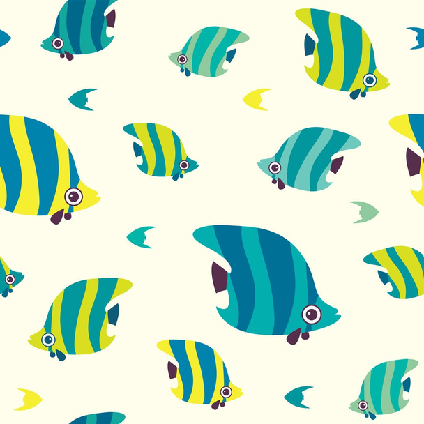 Seamless pattern with butterfly fish. - Вектор,изображение