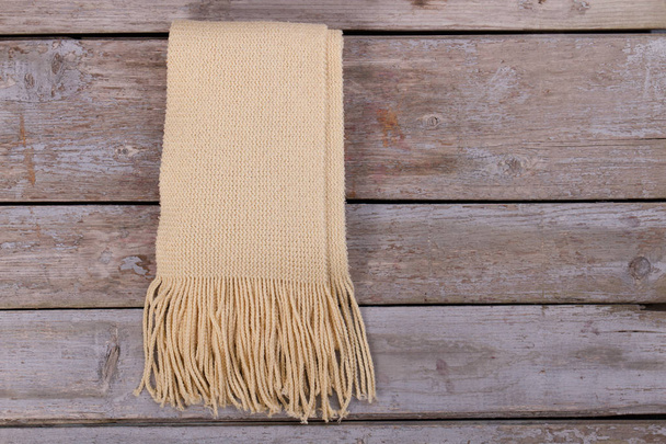 Ivory hand knitted scarf - Photo, Image