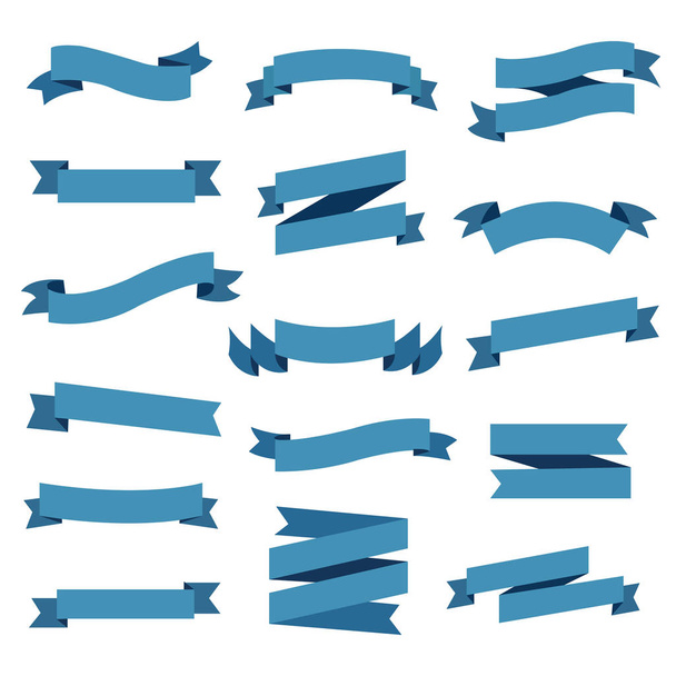 Blue Ribbons Set - Vector, imagen